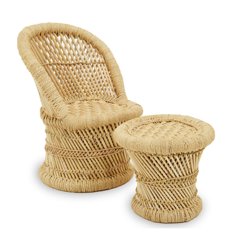 Naim Wicker Outdoor Armless Lounge Chair