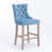 Velvet Upholstered Barstools with Button Tufted Decoration and Wooden Legs-1673205188