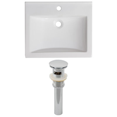 Ceramic Rectangular Drop-in Bathroom Sink with Overflow -  Plumbing N Parts, PNP-15569