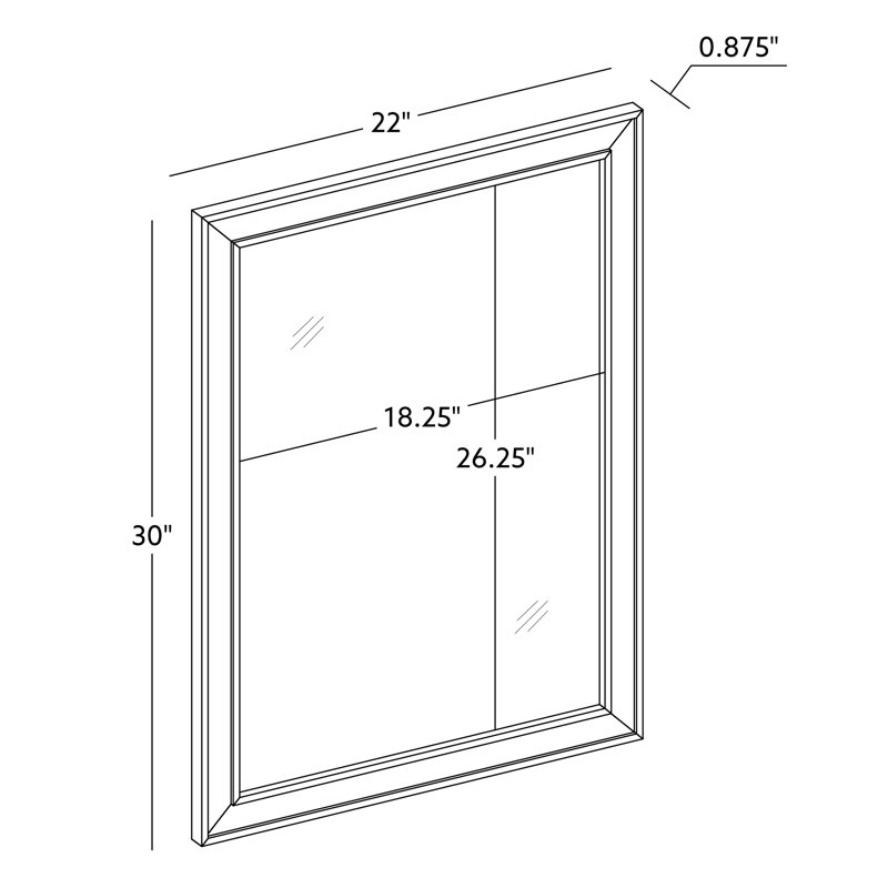 LaRay 22 Wood Mirror, 22 x .875 x 30