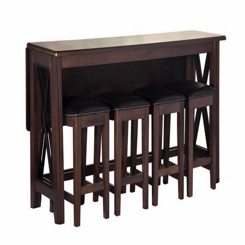 Drop Leaf Table W/ 4 Dining Stools