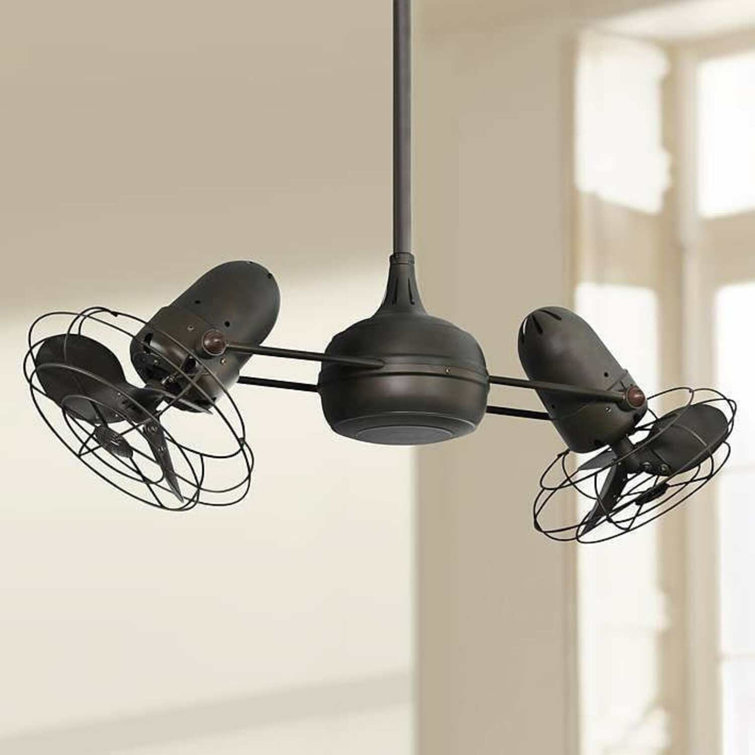 36" Duplo-Dinamico 6 - Blade Caged Ceiling Fan with Wall Control and Light Kit Included