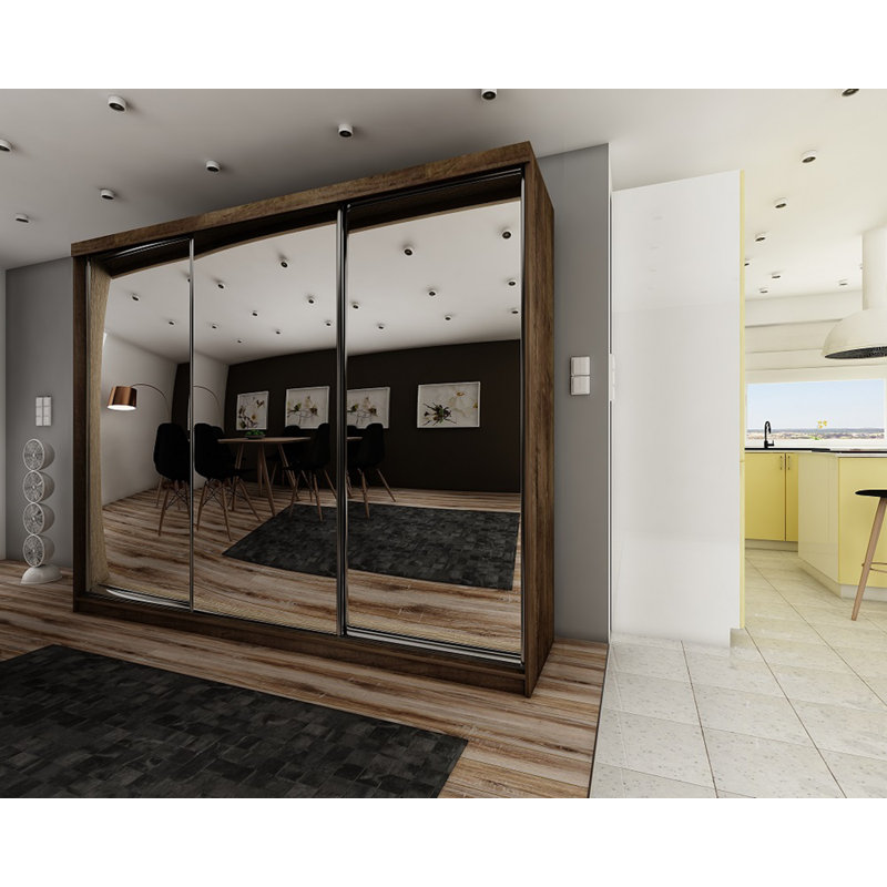 Lynnita 3 Door Wardrobe, Walnut