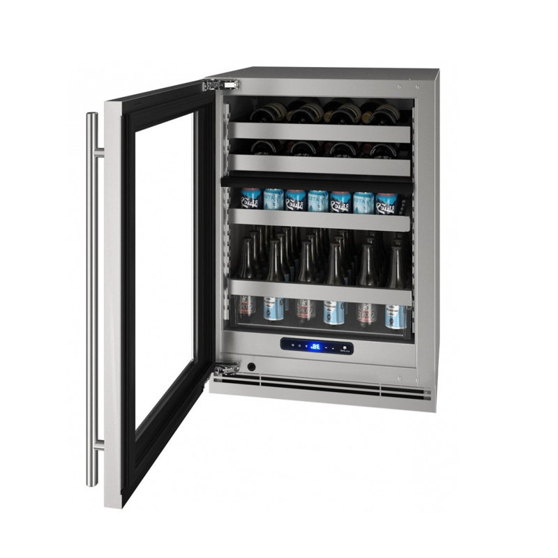 U-Line 24'' W Convertible 72 Cans (12 oz.) 5.1 Cubic Feet Beverage Cooler, Without, Reversible