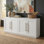 Table de buffet rectangulaire blanche Tillman