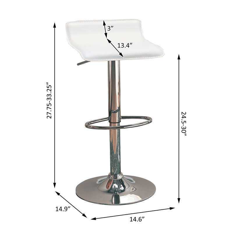 Tabouret de bar pivotant réglable Seftton, Blanc