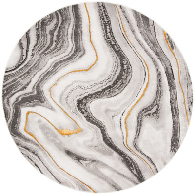 Tapis abstrait gris / doré Swindle