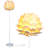 Artichoke 66 in. Farmhouse LED Energy Efficient Floor Lamp with Wood Shade