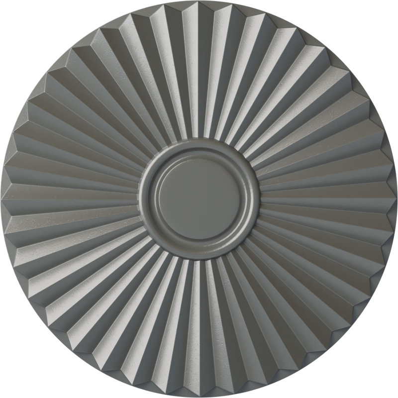 Médaillon de plafond Shakuras de 19 3/4 po x P 1 3/8 po (pour auvents jusqu'à 5 po), Argent