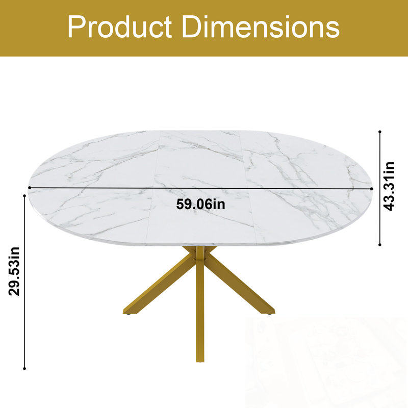 Table de salle à manger extensible ronde avec base en forme de X