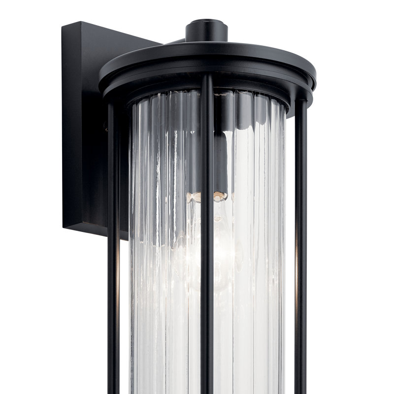 Lanterne murale d'extérieur à 1 ampoule noire LeChee, H 16 po x l 7 po x P 8 po, 100 watts