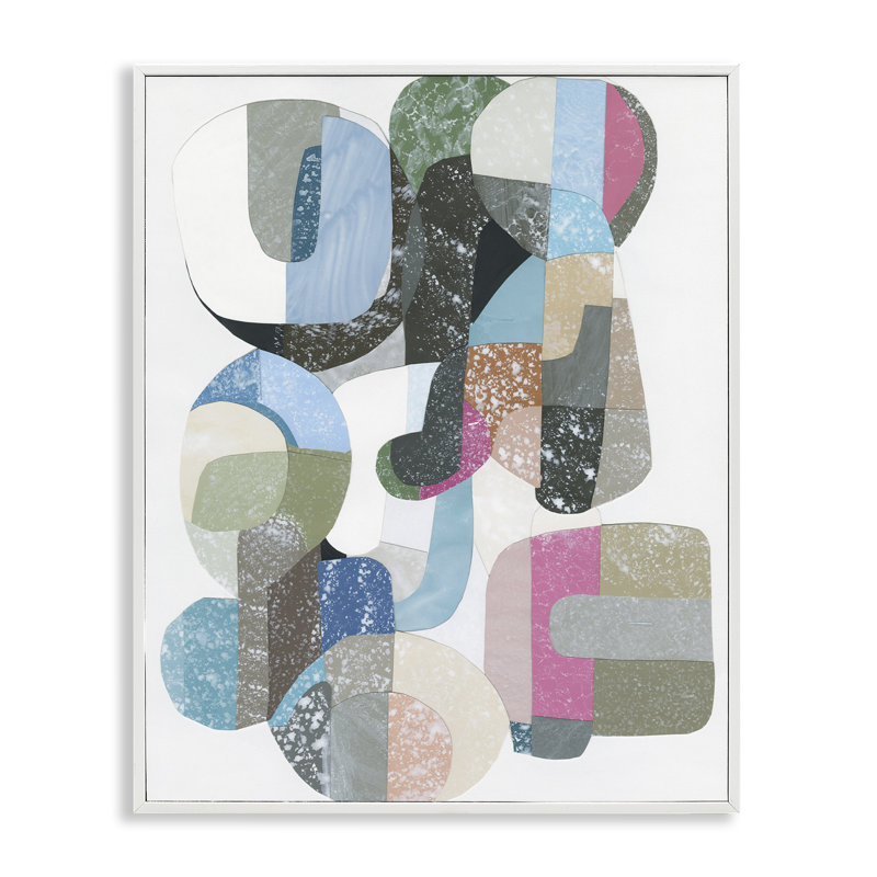 Giclée encadrée de formes pastel entrelacées, design par Coco Good, H 14 po x l 11 po