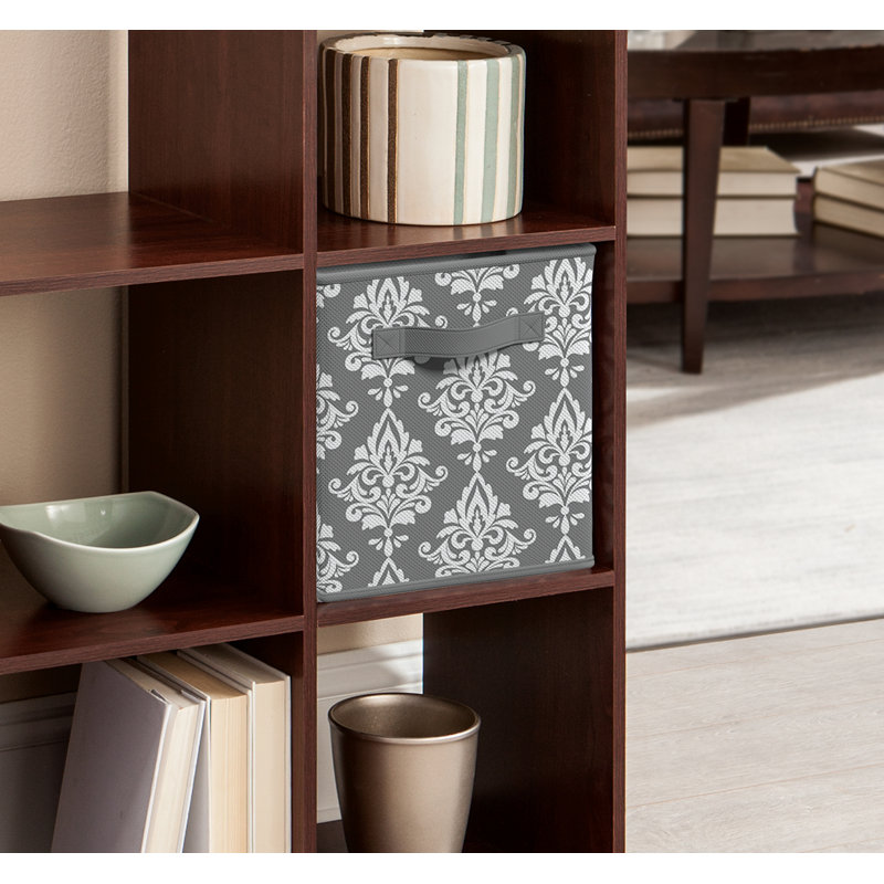 Gray and Tan Fabric Storage Bin for Cube Organizers