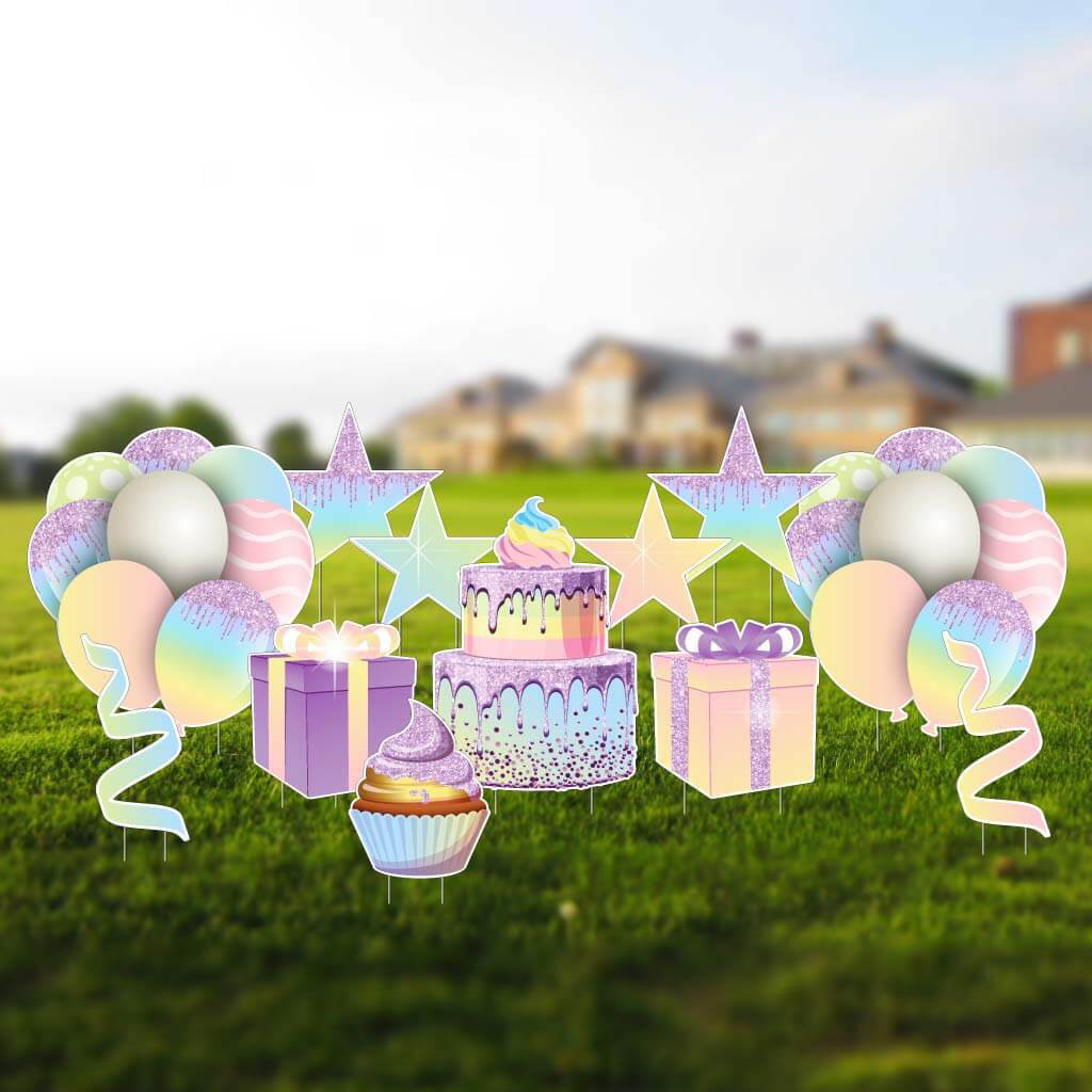 24 Piece Sparkle Birthday Flair Yard Garden Stake The Party Aisle™ 