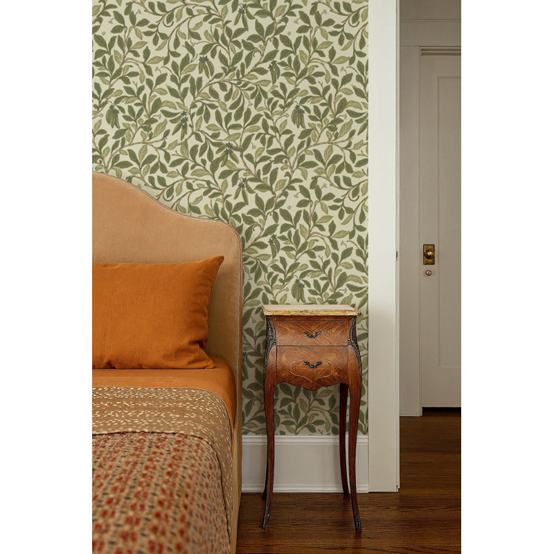 Leaf and Pod - Wallpaper, Premium Paper, Taupe Green