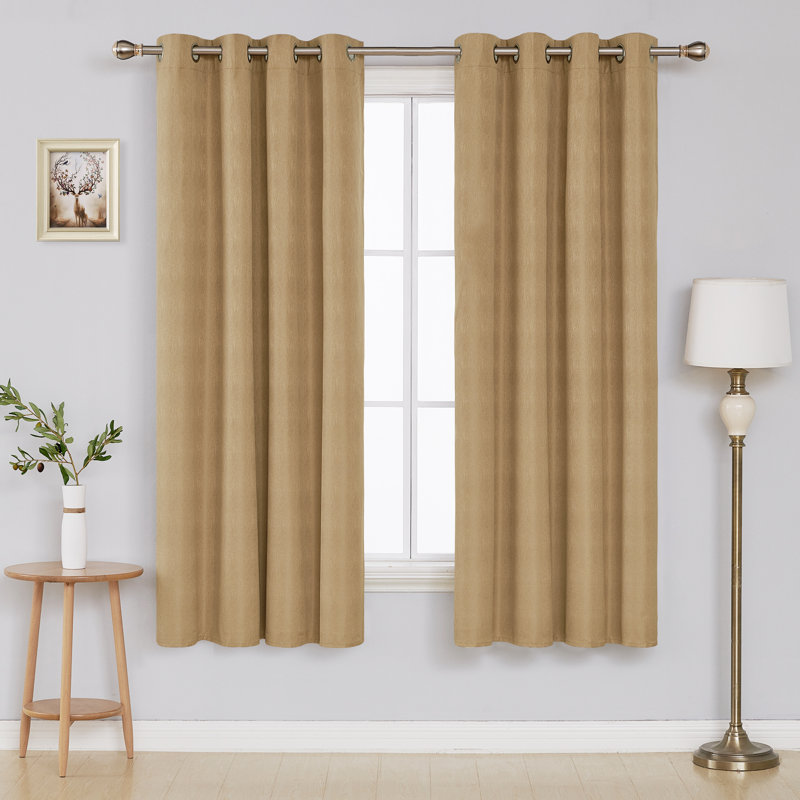 Onerva Blackout Curtain Pair, Light Beige, 52'' W x 54'' L