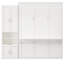  Grand lit escamotable, ensemble de bureau, 2 tablettes latérales, lit escamotable mural, blanc-1915168996