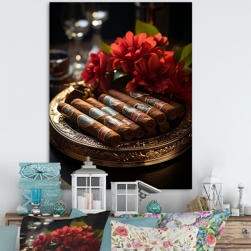 " Cuba Cigar Expression II ", Wrapped Canvas, 44" H x 34" W x 1.5" D