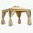 Outdoor Gazebo with Double Roofs and Privacy Screens-112693009-112693007