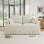 Canapé beige en chenille 2 places avec jupes amovibles-951243116