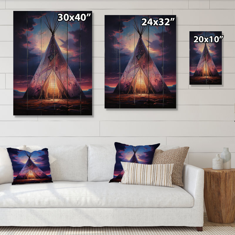 Visions sacrées amérindiennes - Art mural américain en bois, H 40 po x l 30 po x P 0,78 po