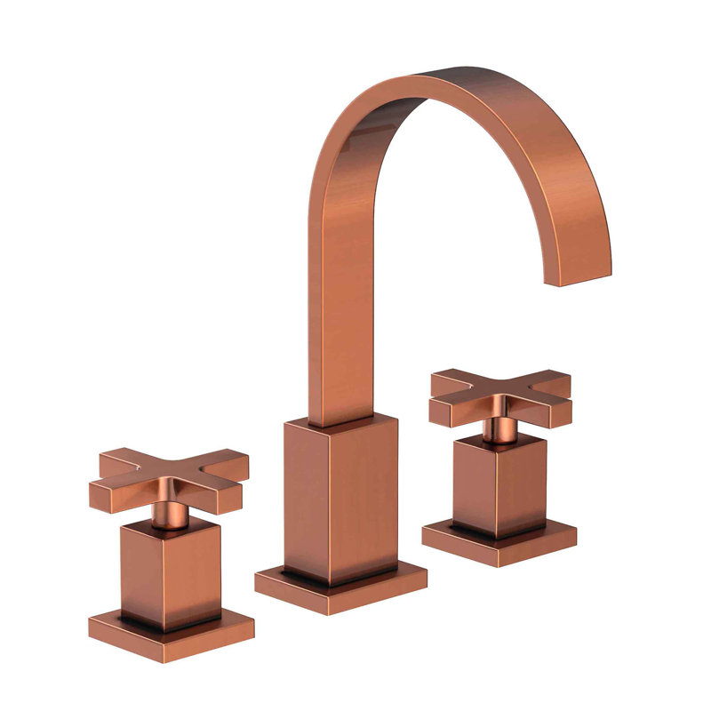 Secant Widespread Bathroom Faucet with Drain Assembly, Antique Copper