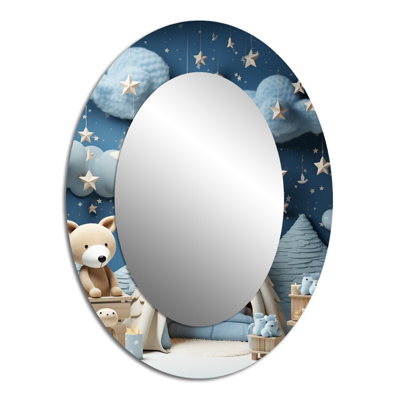 Miroir mural ovale pour enfant, 40 po x 30 po