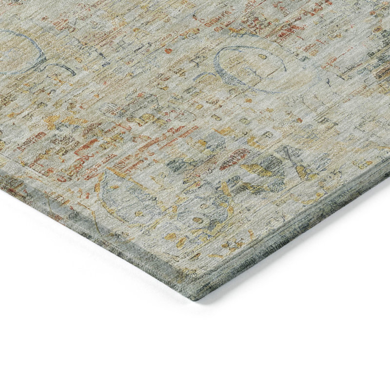 Tapis brun clair intérieur / extérieur lavable à la machine Claudian ACN1636, Rectangle 2 pi 6 po x 3 pi 10 po