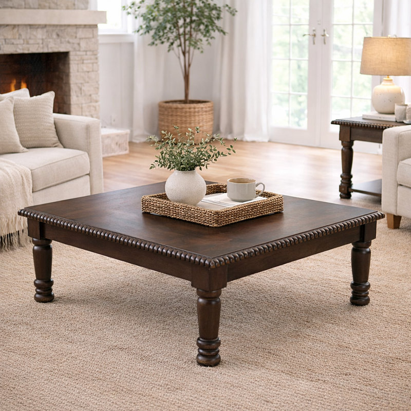 Table basse Harrison, Bois brun foncé