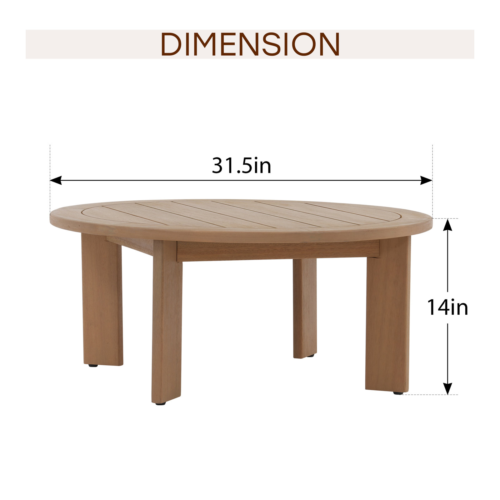 Frances 32" Eucalyptus Patio Table
