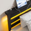 Base de lit simple Structure de lit plateforme robuste avec tête de lit, station de charge USB, lit à DEL, sommier sans sommier, sommier à lattes en acier robuste, silencieux, noir