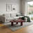 13" Red Marble Triangular End Table