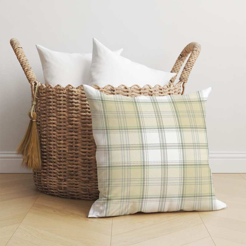 Coussin Baid, H 20 po x l 20 po, Jaune