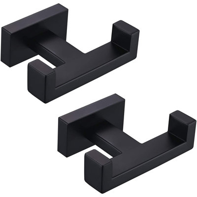 2-Pack Bathroom Robe And Towel Double Hook Stainless Steel