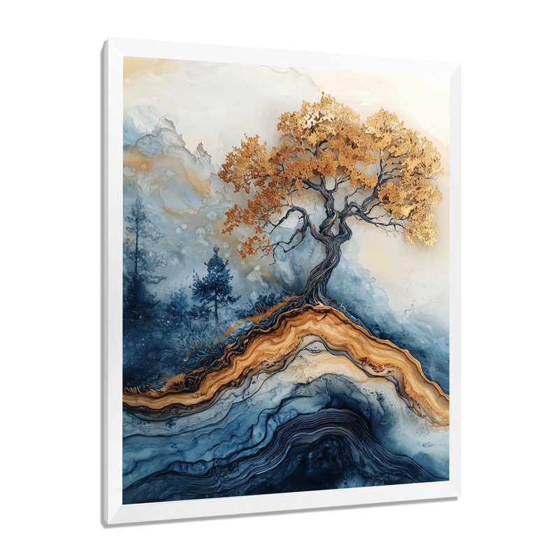Moishi - Paysages, art mural, salon, H 44 po x l 34 po, Reproduction encadrée d'une seule photo, Blanc