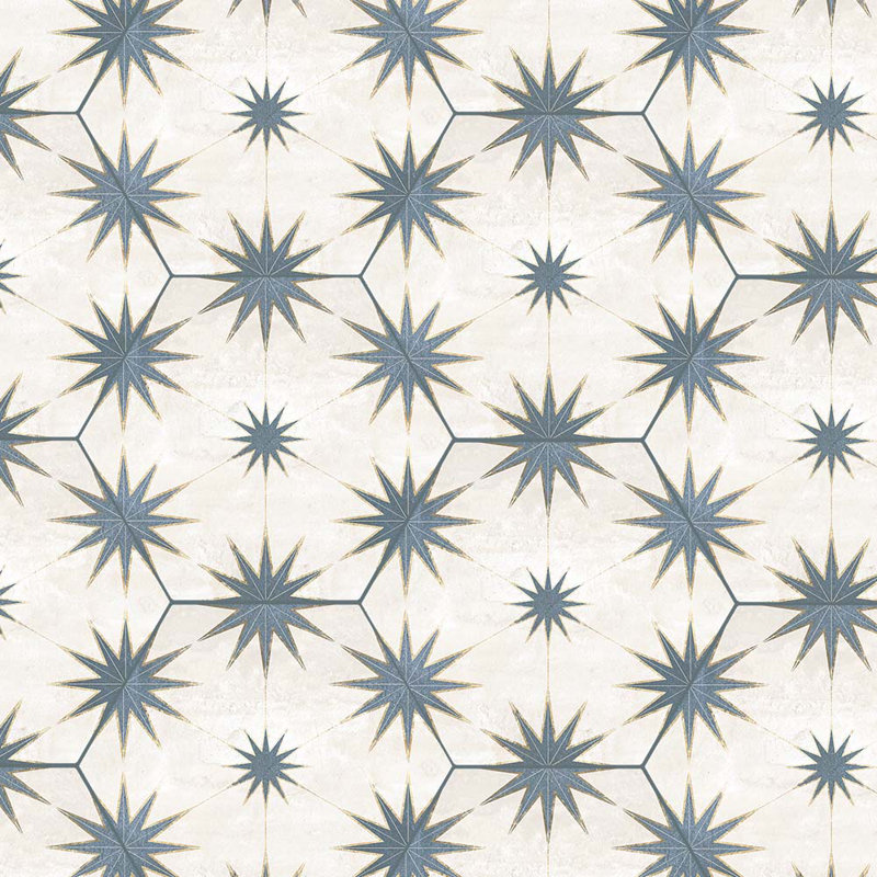 Odyssey Hexagon 8x9 Porcelain Wall and Floor Tile, Blue