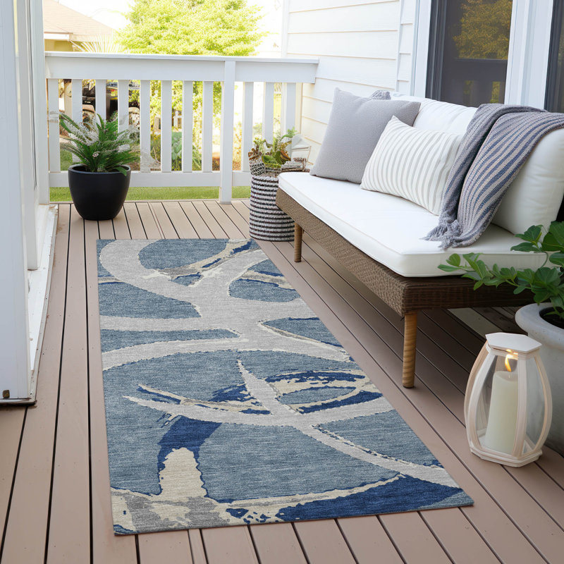  Machine Washable Indoor/Outdoor Chayden ACN1022 Beige Rug, Runner 2'3" x 7'6"