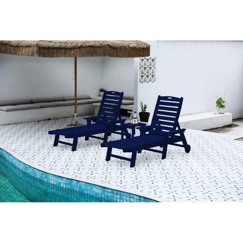 Chaise longue avec table d'appoint, Marine