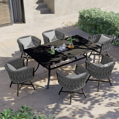 Arlend Rectangular 6 - Person 66.1'' L Outdoor Dining Set