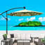 Parasol d'extérieur 10 pi avec protection solaire imperméable, 8 nervures robustes, manivelle et traverse pour la terrasse de jardin. Baleines imperméables. Facilité d'utilisation. Auvent. Rouille - poteau en acier. Énergie-2145273008