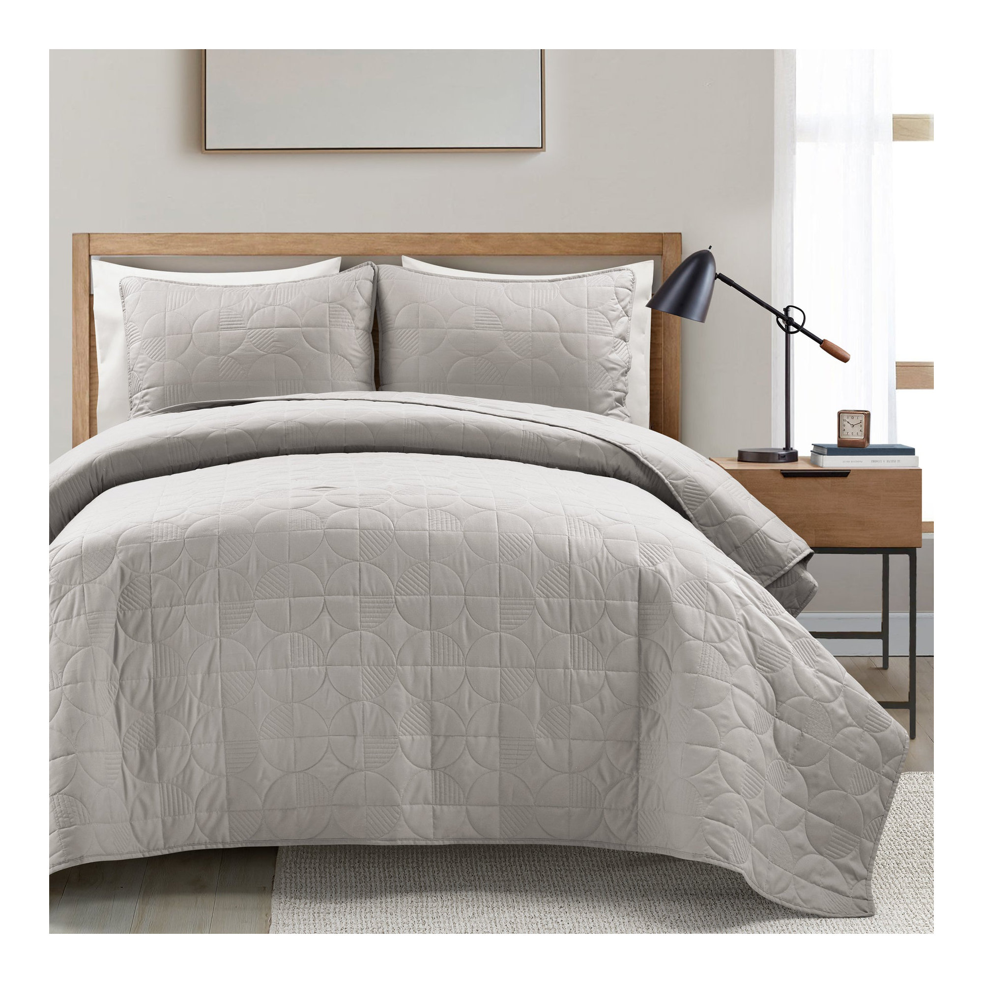Quenby Cotton Quilt Set, King Quilt + 2 Shams