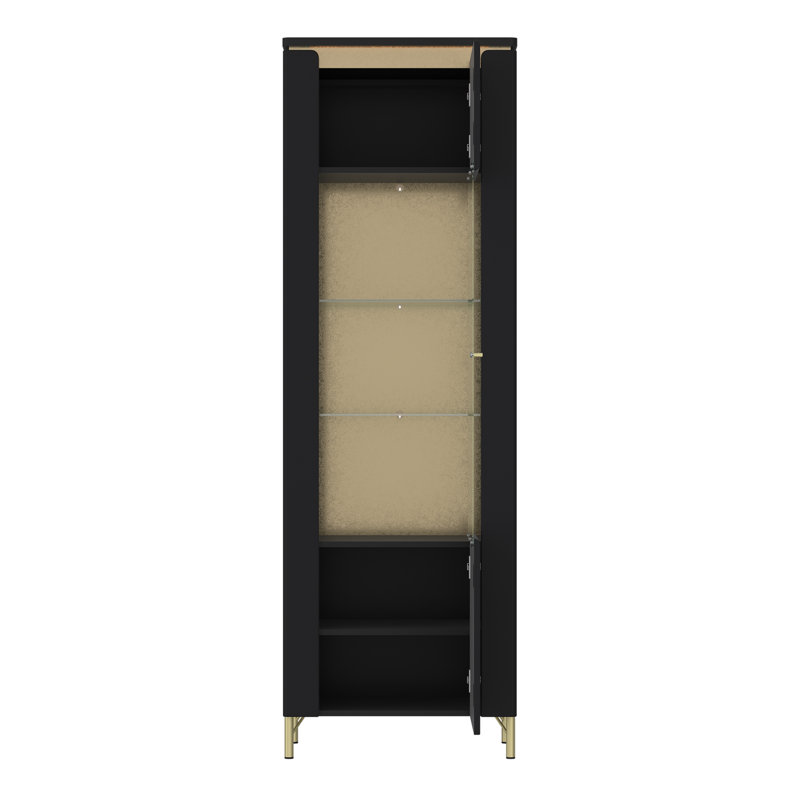 Akilia Display Cabinet, Black/Gold
