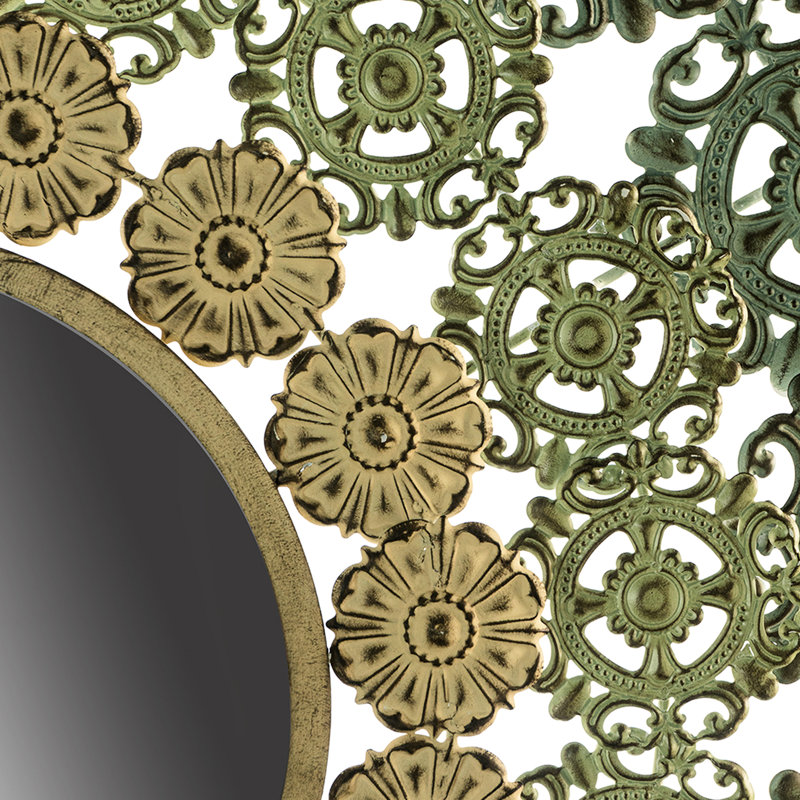 Miroir médaillon en fer forgé élégant