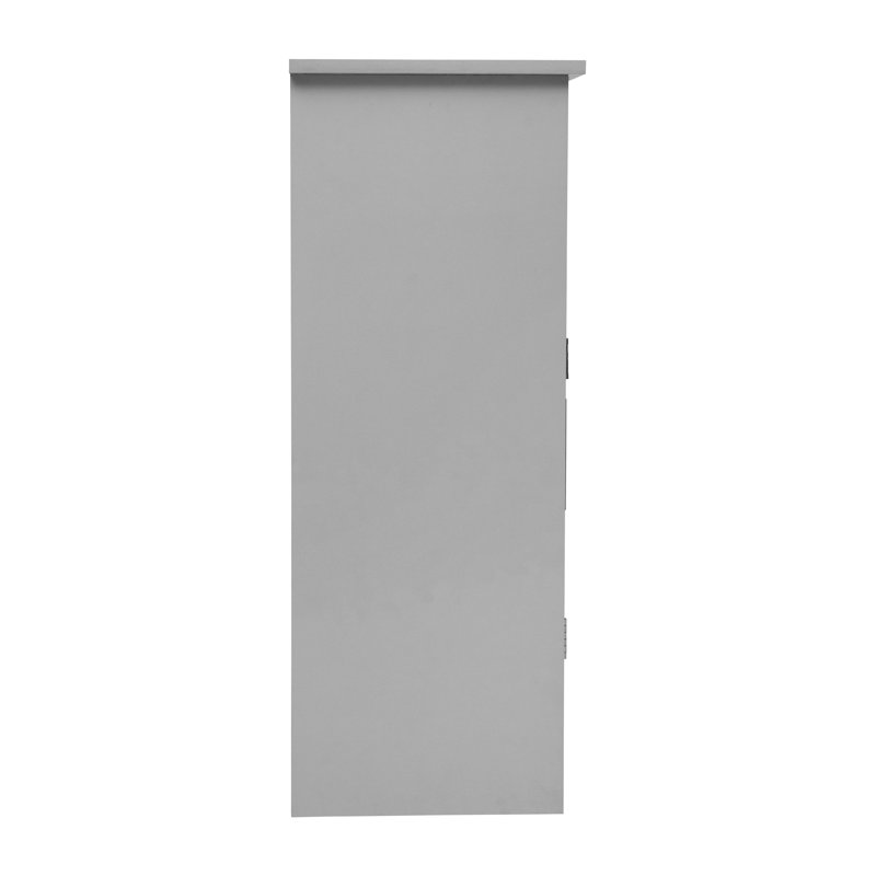 Gray Engineered Wood Bathroom Storage Cabinet with Adjustable Shelves