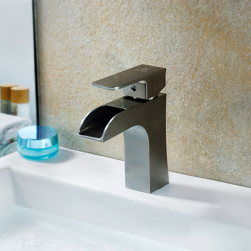 Brushed Nickel Single-Handle Bathroom Faucet with Lead-Free Brass