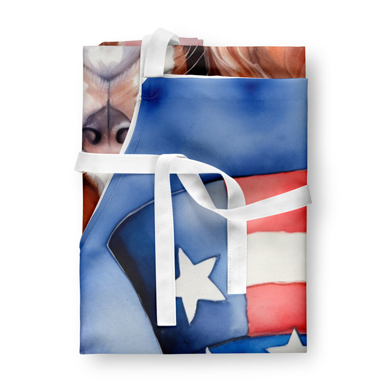 Patriotic American Apron, Red Cavalier Spaniel