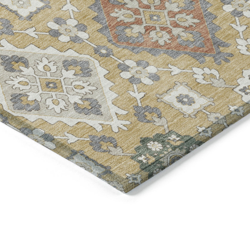 Machine Washable Indoor/Outdoor Husby ACN2200 Bohemian Rug, Rectangle 9' x 12'