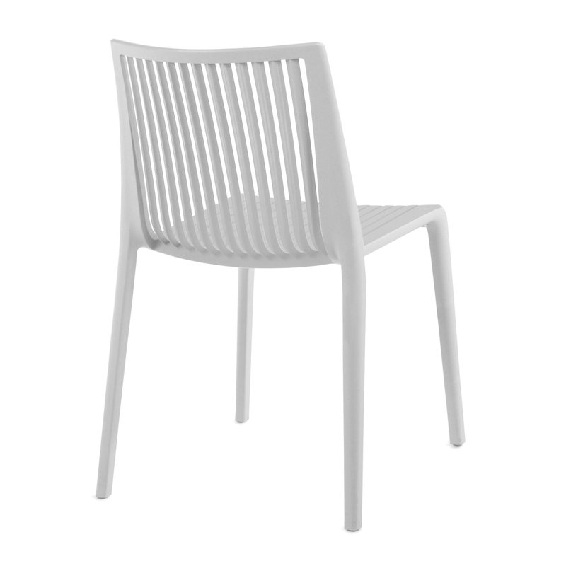 Ensemble de 2 chaises d'appoint de salle à manger d'extérieur Modern, Blanc