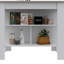 Îlot de cuisine, table de cuisine H 35 po, trois tablettes de rangement ouvertes, quatre pieds-1288546055