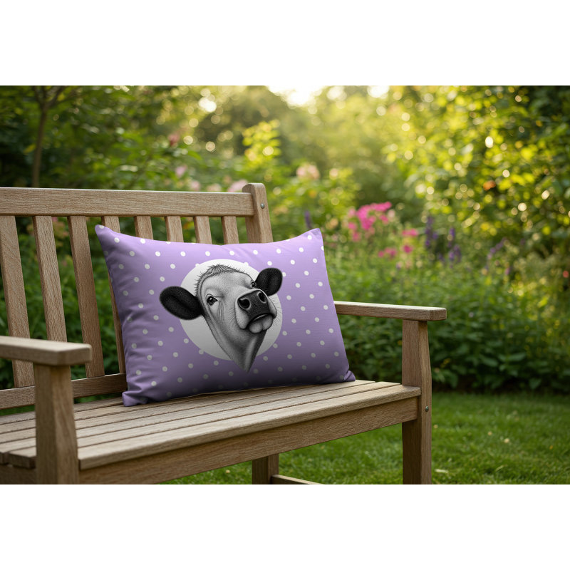Coussin réversible intérieur / extérieur Cow, 25 x 18, Lavande